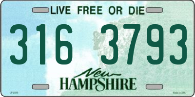 NH license plate 3163793