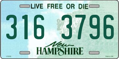 NH license plate 3163796
