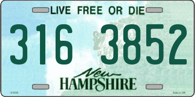NH license plate 3163852