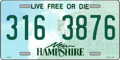 NH license plate 3163876