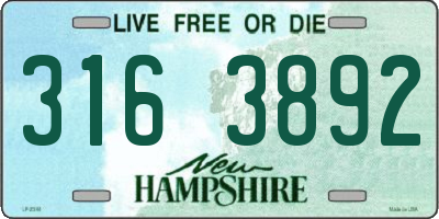 NH license plate 3163892