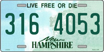 NH license plate 3164053