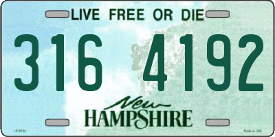 NH license plate 3164192