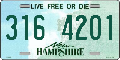 NH license plate 3164201