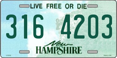 NH license plate 3164203