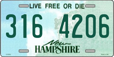 NH license plate 3164206