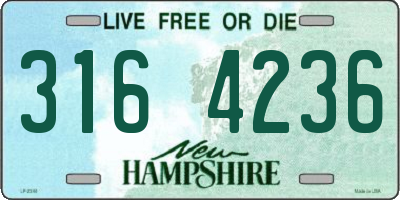 NH license plate 3164236