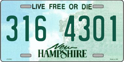 NH license plate 3164301