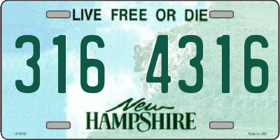 NH license plate 3164316