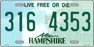 NH license plate 3164353