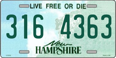 NH license plate 3164363