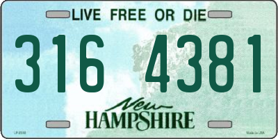 NH license plate 3164381