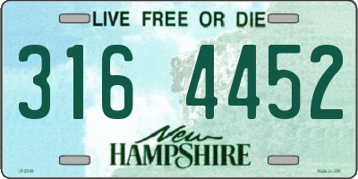 NH license plate 3164452