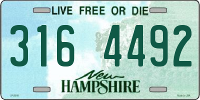 NH license plate 3164492