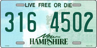 NH license plate 3164502