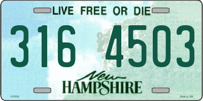 NH license plate 3164503