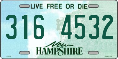 NH license plate 3164532