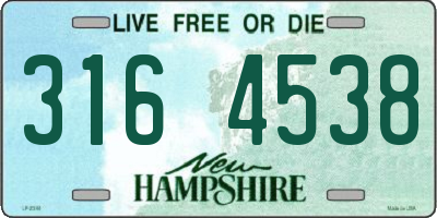 NH license plate 3164538