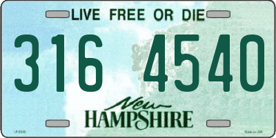 NH license plate 3164540