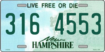 NH license plate 3164553