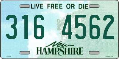NH license plate 3164562