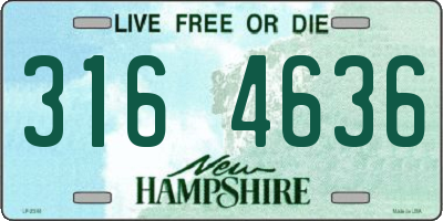 NH license plate 3164636