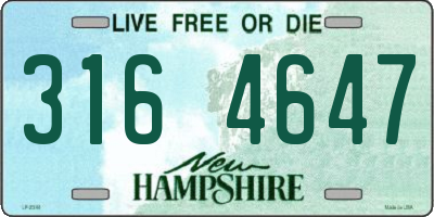 NH license plate 3164647