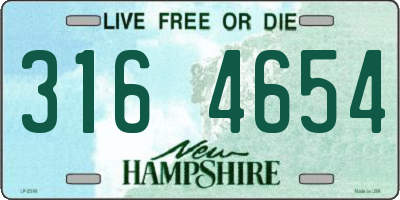 NH license plate 3164654