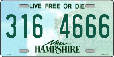NH license plate 3164666