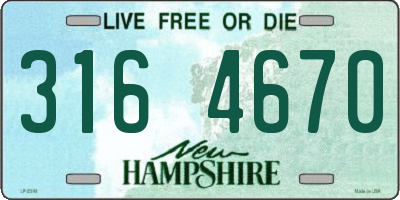 NH license plate 3164670