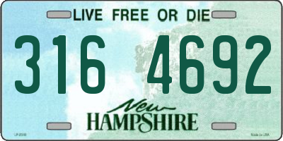 NH license plate 3164692