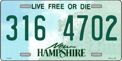 NH license plate 3164702