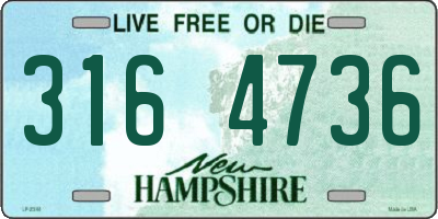 NH license plate 3164736