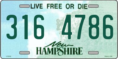 NH license plate 3164786