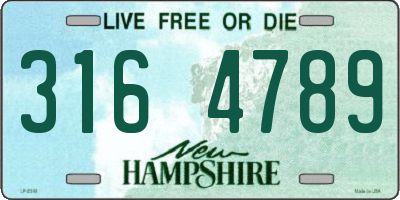NH license plate 3164789