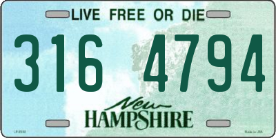 NH license plate 3164794