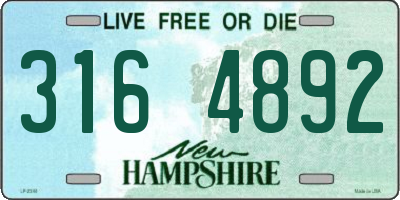 NH license plate 3164892
