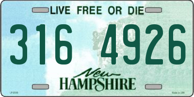 NH license plate 3164926