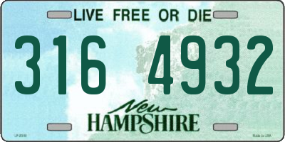 NH license plate 3164932