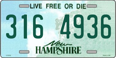 NH license plate 3164936