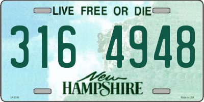 NH license plate 3164948