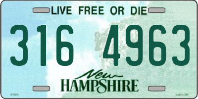 NH license plate 3164963