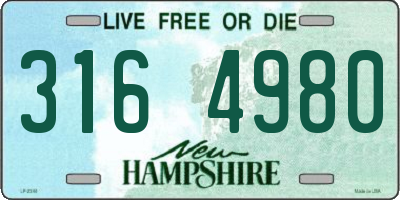 NH license plate 3164980