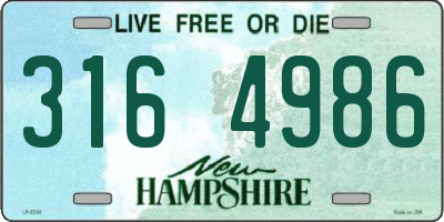NH license plate 3164986