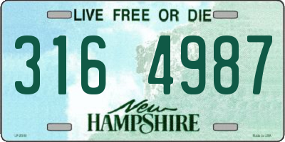 NH license plate 3164987
