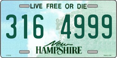 NH license plate 3164999