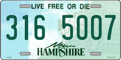 NH license plate 3165007
