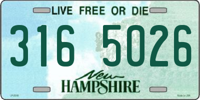 NH license plate 3165026