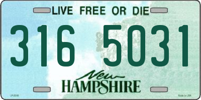 NH license plate 3165031