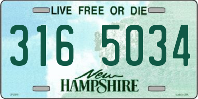 NH license plate 3165034
